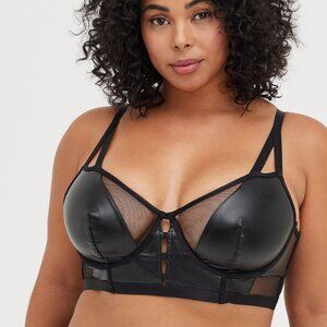 Black Pleather & Mesh Bralette from Torrid, NWT, Size 1